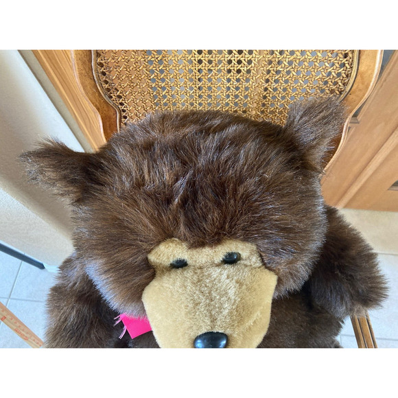 VINTAGE CHRISHA PLAYFUL PLUSH BROWN BEAR TEDDY HUGE LARGE STUFFED ANIMAL 1988 - Picture 12 of 12